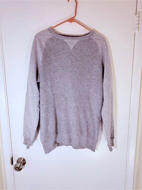 Prince & Fox Light Gray Textured Crewneck Sweater - Men